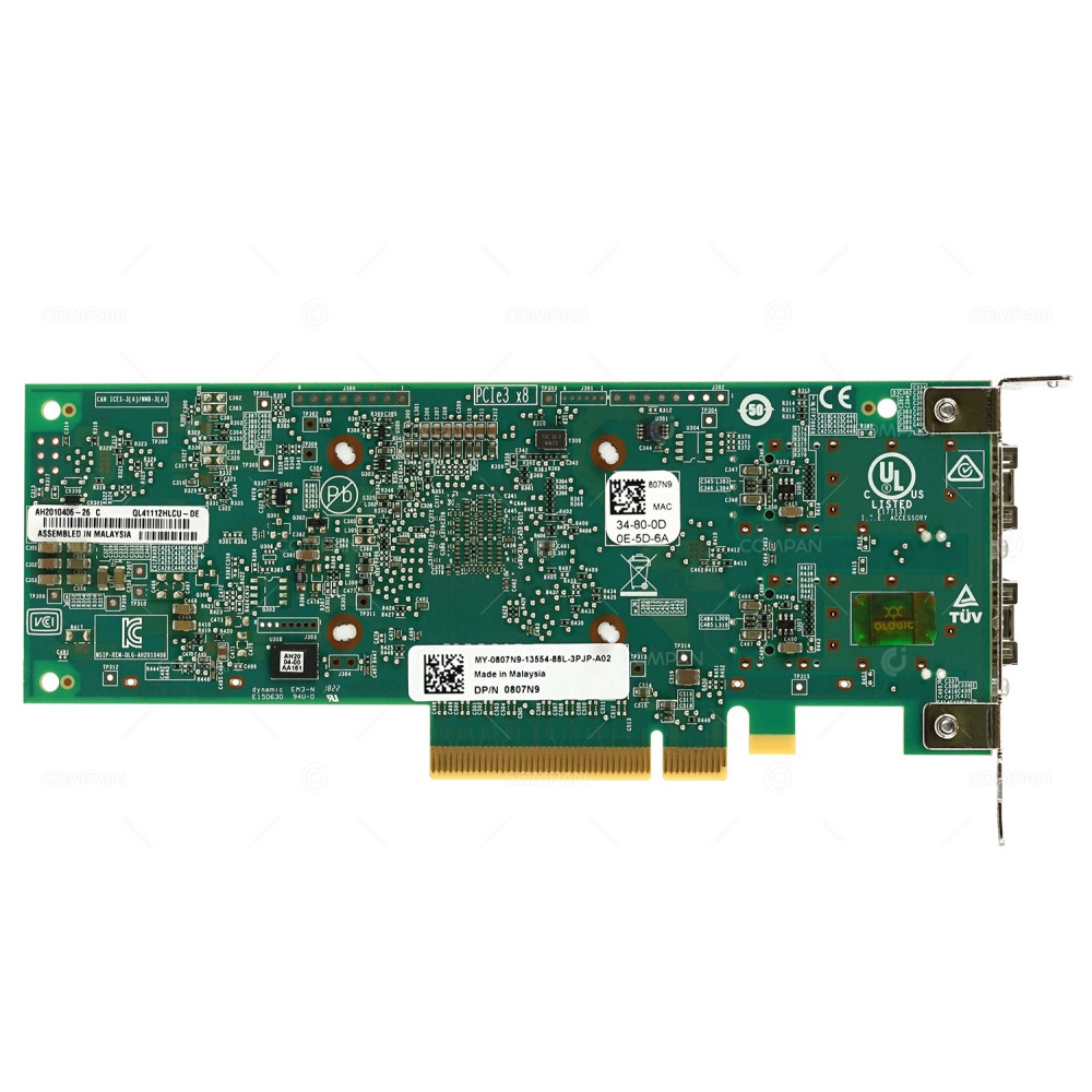 807N9 LP DELL QLOGIC QL41112 DUAL PORT 10GB SFP+ PCI-E ADAPTER LOW PROFILE